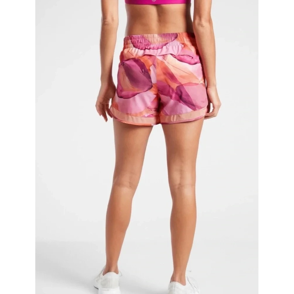 Athlet Printed Mesh Racer Run Shorts 4" Workout Running Watercolor Size Small - Picture 7 of 13